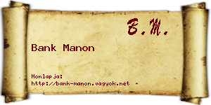 Bank Manon névjegykártya
